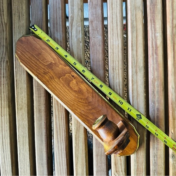 Vintage Wooden Candle Holder Wood Single Taper Mid Century 70s 80s Wall Decor - Picture 3 of 12